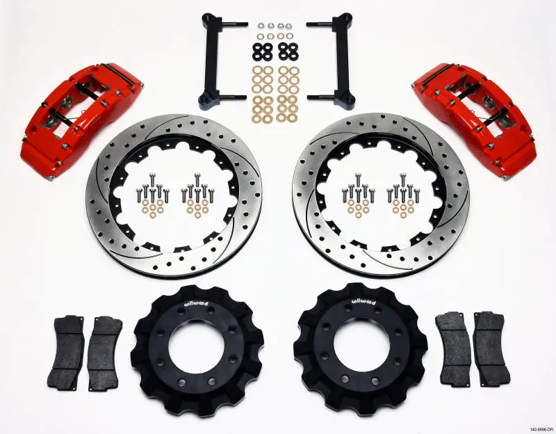 Wilwood Tc6r Front Kit 16.00In Drilled Red For 1999-2010 Gm H2 Truck Suv 2500 1
