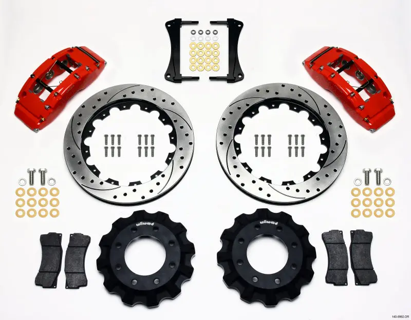 Wilwood Tc6r Front Kit 16.00In Drilled Red For 1999-2014 Gm Truck Suv 1500 1