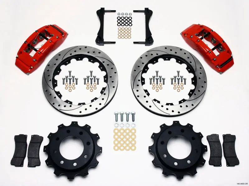 Wilwood Tc6r Rear Brake Kit 16.00In Drilled Red For Gm H2 / 2500 4.63 Cntr 1