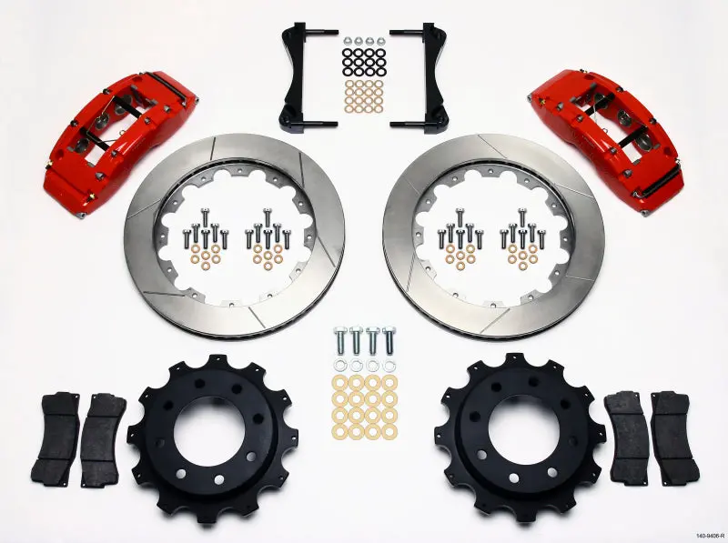 Wilwood Tc6r Rear Kit 16.00In Red Compatible With 1999-2010 Gm Trucks 2500 Hd 4.84 Center 1