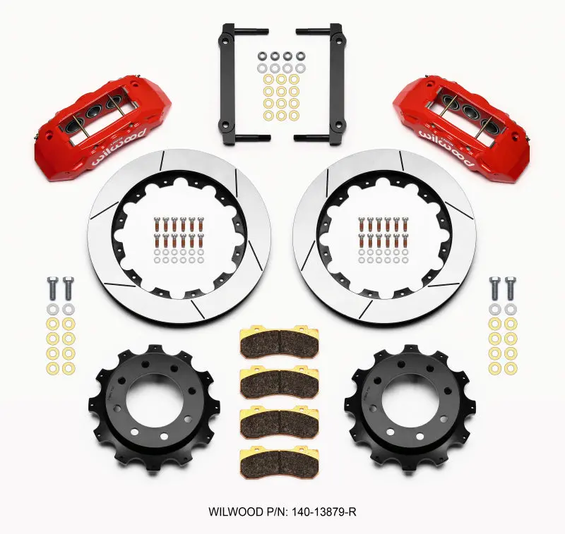 Wilwood Tx6r Rear Kit 16.00In Red For 1999-2010 Gm Truck 2500 Hd 4.84 Cntr 1