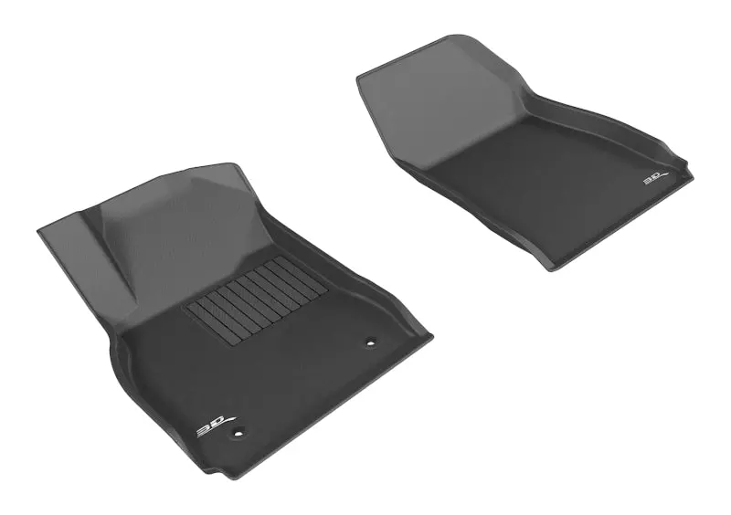 3D Maxpider Custom-Fit Floor Mats For 2013–2019 Cadillac Xts – Kagu-Style, Front Row Only, Black Trim 1