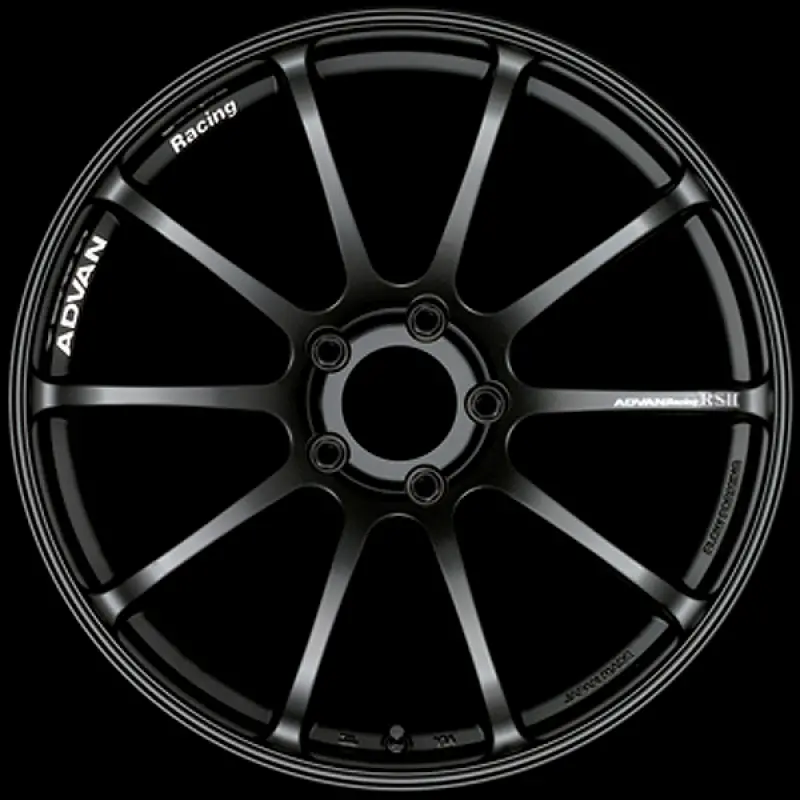 Advan Rsii Forged Alloy Wheel – 17×9.5", +25 Offset, 5×114.3 Bolt Pattern, 73Mm Center Bore, Semi-Gloss Black 1