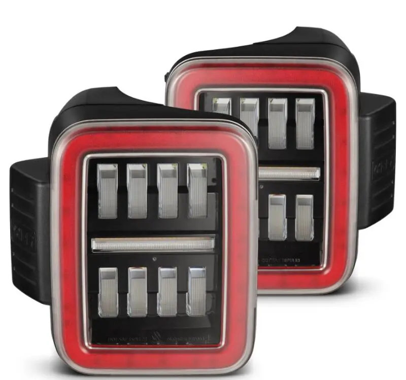 Alpharex Nova-Series Prismatic Led Tail Lights For 2019–2024 Jeep Gladiator Jt – Black/Red Finish 1