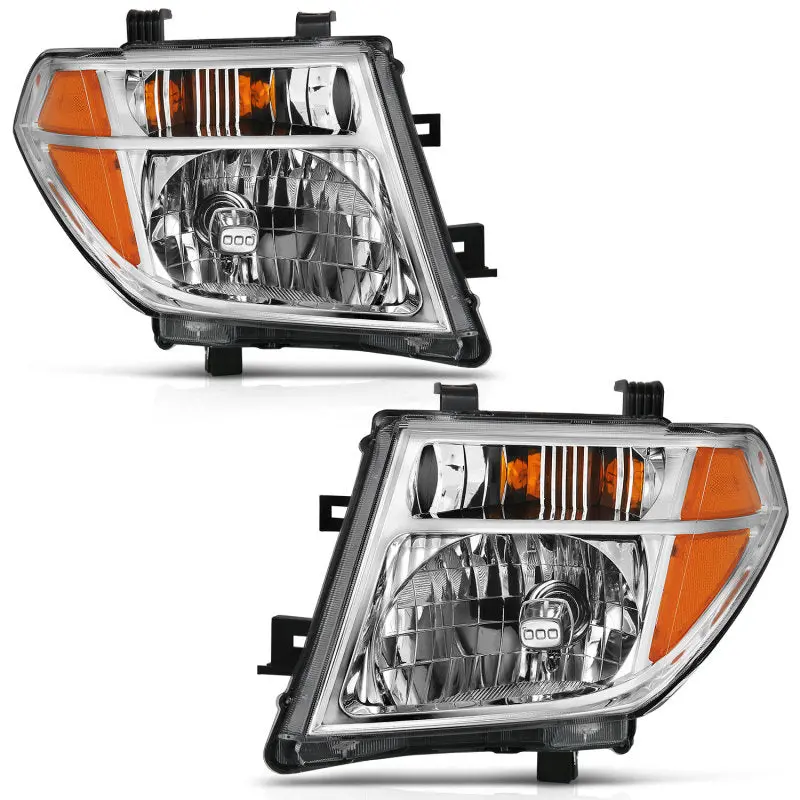 Anzo Chrome-Accent Amber Crystal Headlights For 2005–2008 Nissan Pathfinder (Oem-Style Replacement) 1