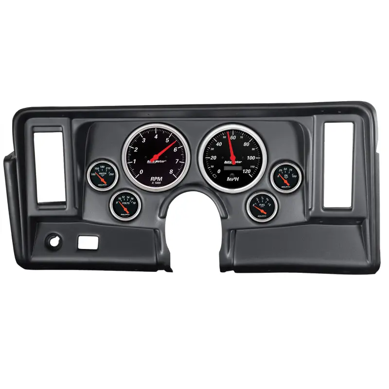 Autometer Designer Black Dash Kit For 1969–1976 Chevrolet Nova – 6-Piece Gauge Set (Tach, Speedo, Fuel, Oil, Water Temp, Volt) 1