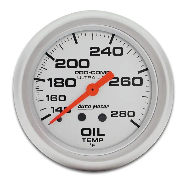 Autometer Ultra-Lite Mechanical Oil Temperature Gauge – 66.7Mm, 140–280°F With 6-Inch Capillary Tube 1