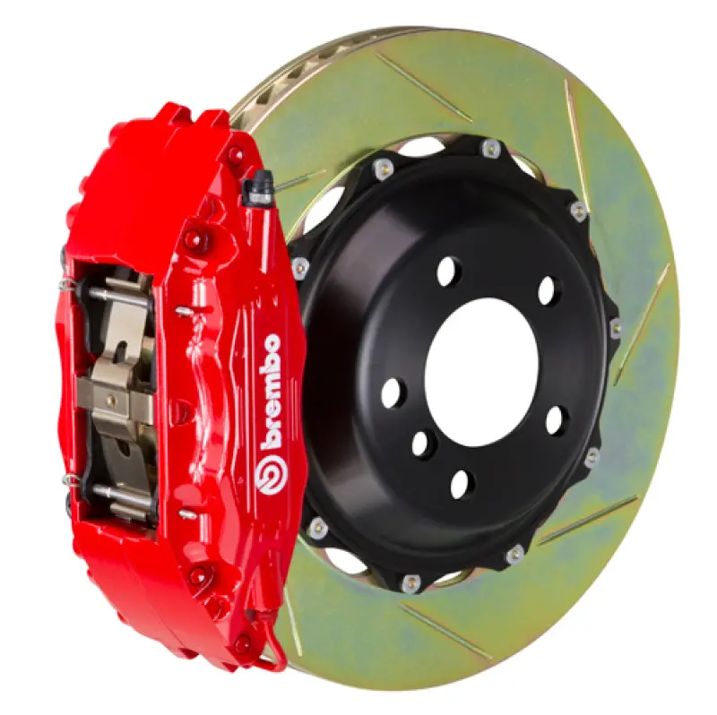 Brembo Front 4-Piston Big Brake Kit For 2000–2002 Audi S4 – 355Mm Slotted Two-Piece Rotors, Cast Calipers, Type 1 Red Finish 1