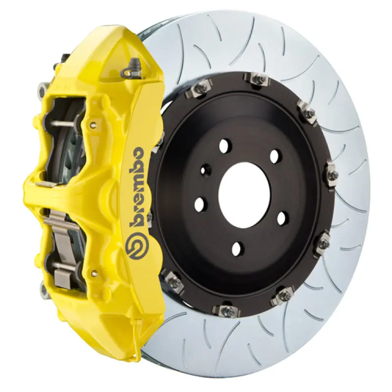 Brembo Gt Big Brake Kit For Tesla Model Y (2020+): Front 380X34Mm Two-Piece Slotted Rotors, Yellow Calipers 1