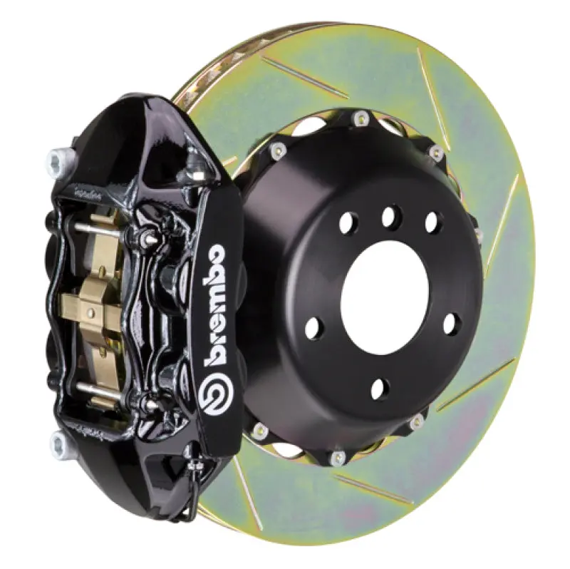 Brembo Rear Big Brake Kit For 2008–2014 Dodge Challenger Srt-8 Gt: 4-Piston Calipers, 380X28Mm Two-Piece Slotted Rotors, Black Finish 1