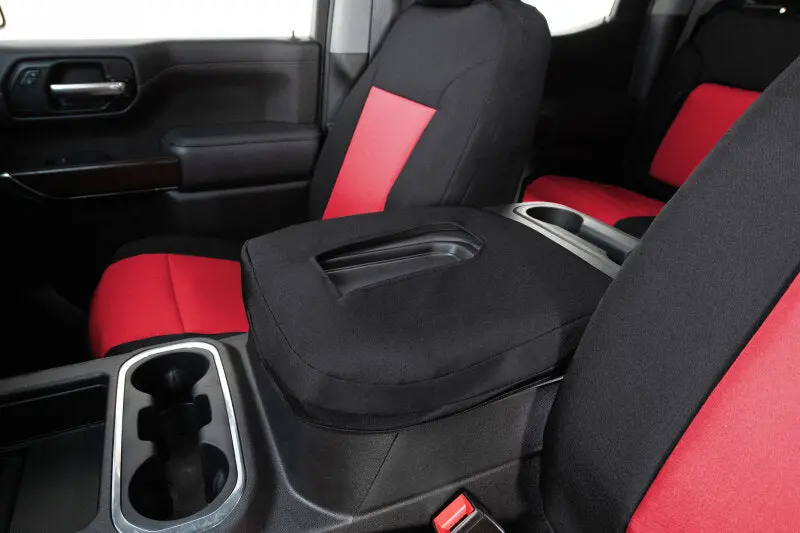 Covercraft Endura Precisionfit Seat Covers – Second Row For 2019–2024 Dodge Ram 1500 – Red/Black 1