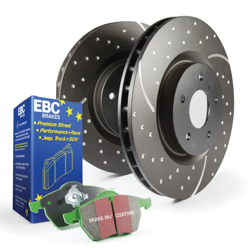 Ebc S10 High-Performance Brake Kit – Greenstuff Pads And Grooved Drilled Rotors 1