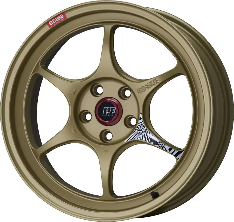 Enkei Pf06 Forged Alloy Wheel – 18X9.5, 5X100, +40Mm Offset, 75Mm Bore, Gold Finish 1