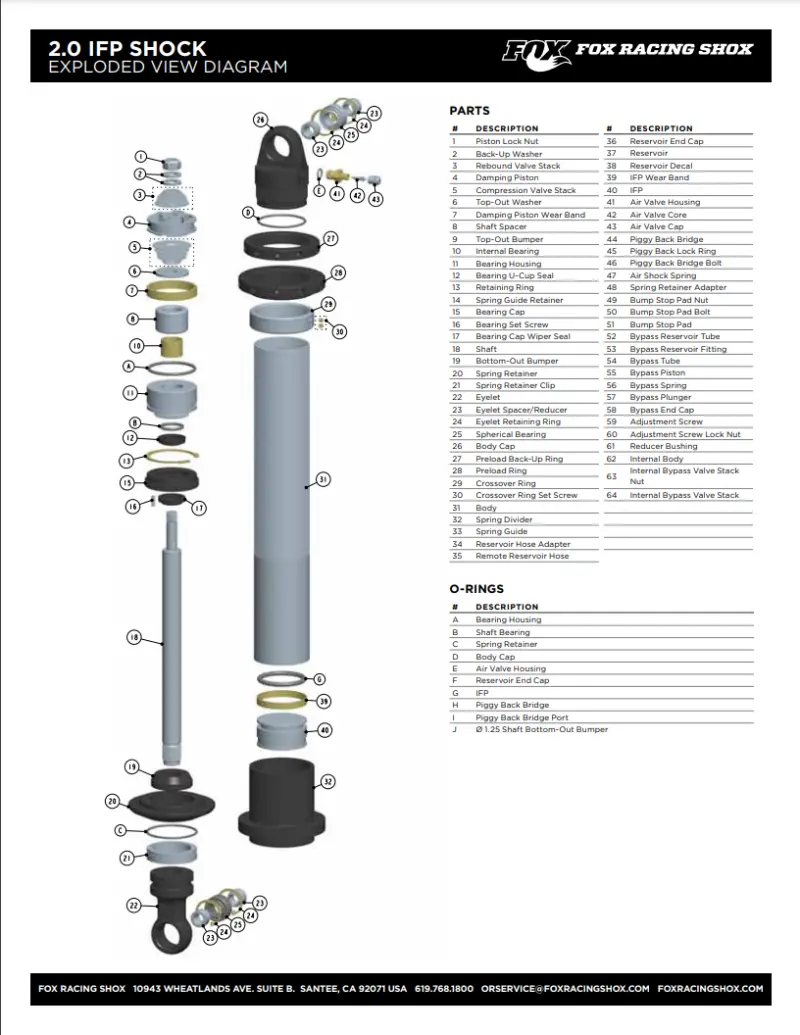 Fox Shock Shaft Eyelet Replacement – 1.200" Width, 5.725" Total Length, 1.00" Shaft Diameter, 1.500" Id, Black Anodized Ii 1
