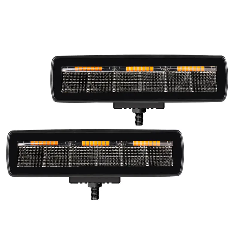 Go Rhino Xplor Blackout Sixline Led Flood Light Pair With Amber Accent – Surface-Mounted 1
