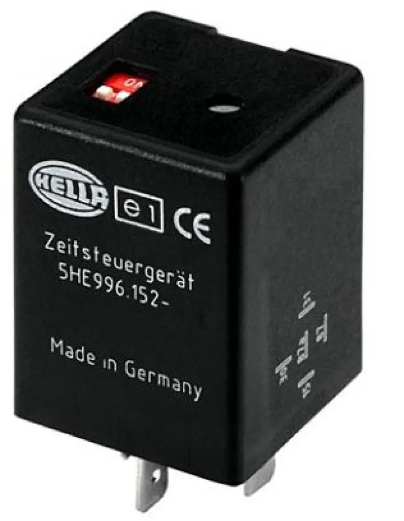Hella 12V Timer Relay Module – 5-Pin Delay-Off Control, Adjustable 0–900 Second Timing Range 1