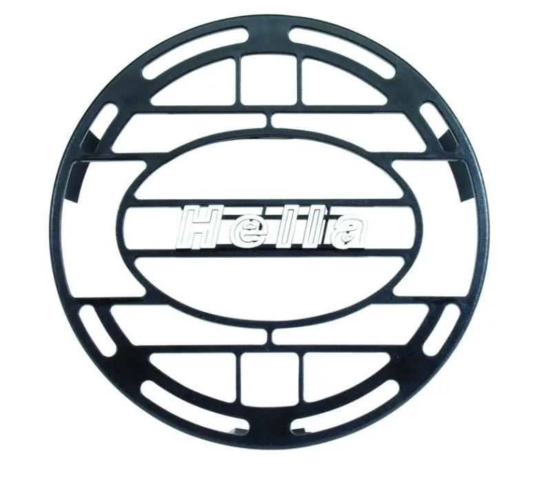 Hella Stone Shield Round Plastic Black Hella Logo Light Cover 1
