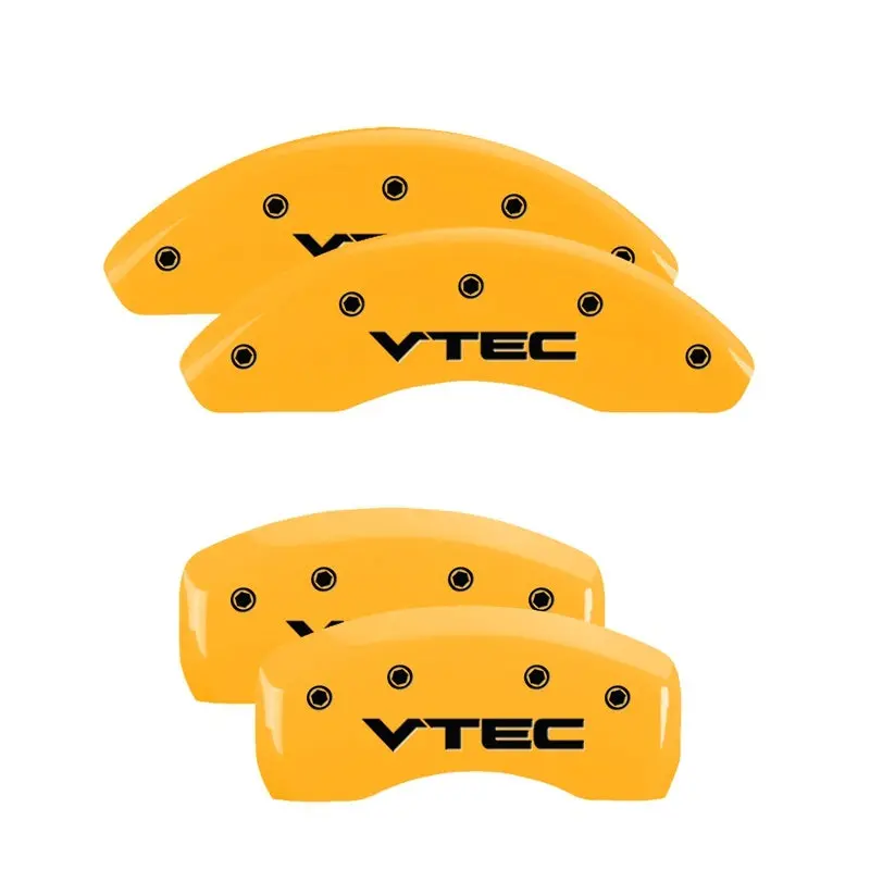 Mgp Engraved Caliper Covers For 2007 Honda Civic – Two-Piece Front Set, Yellow Base With Black Lettering 1