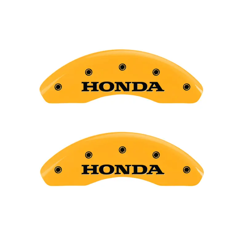 Mgp Engraved Caliper Covers For 2007 Honda Civic – Two-Piece Front Set, Yellow Base With Black Lettering 2