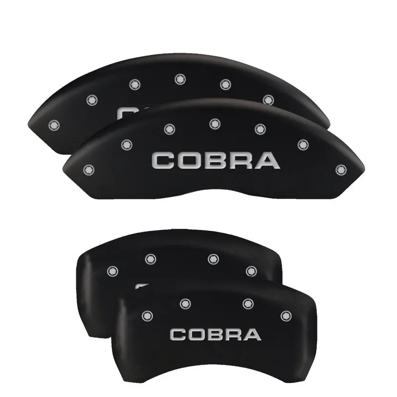 Mgp Engraved Caliper Covers For Ford Mustang – Front (Pony Logo), Rear (Bar & Pony), Black W/ Silver Finish 2
