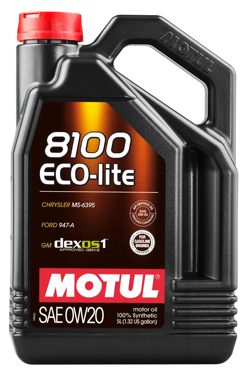 Motul 8100 Eco-Lite 0W20 Full Synthetic Engine Oil – 5-Liter Can 1