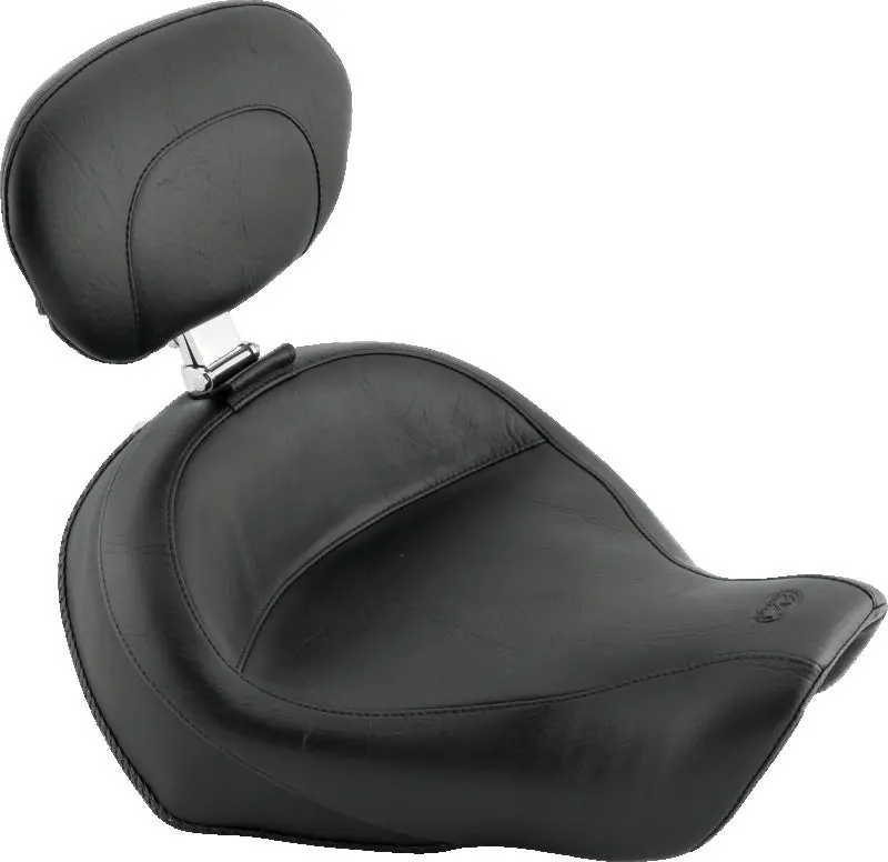 Mustang Solo Seat With Driver Backrest – Harley-Dyna Wide Touring Style, Black (2006–2017) 1