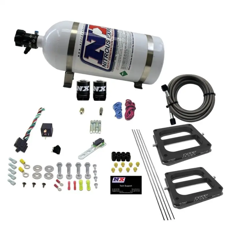Nitrous Express Dual-Stage Nitrous Kit – Alcohol-Compatible, 50–300 Hp Range W/10-Lb Bottle 1