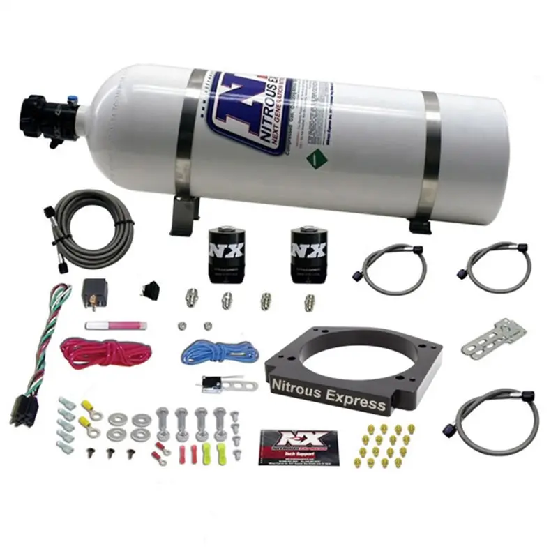 Nitrous Express Ls Adapter Plate Kit (112Mm) For Gm Engines – Supports 100–400 Hp, Includes 15-Lb Bottle 1