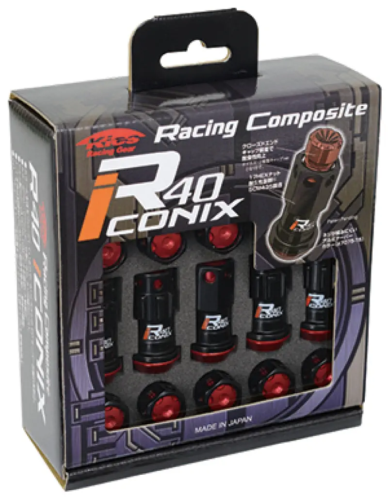 Project Kics 12X1.50 R40 Iconix Lug Nuts - Black W/Aluminum Cap (20 Pcs) 1