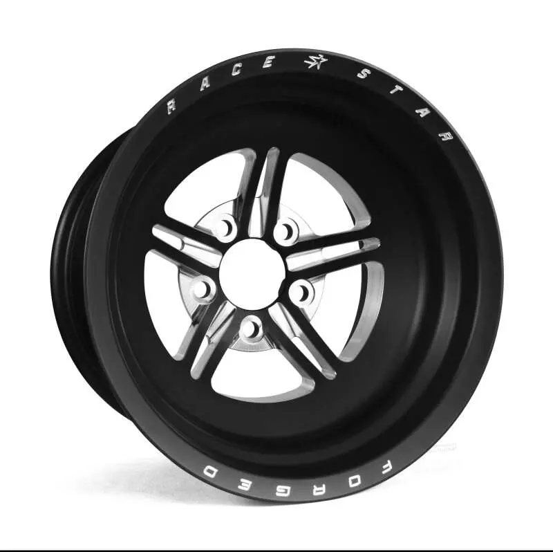 Race Star 63 Pro Forged Drag Wheel – 15X14", 5X4.75" Bolt Circle, 4" Backspace, Black Anodized/Machined Finish 1
