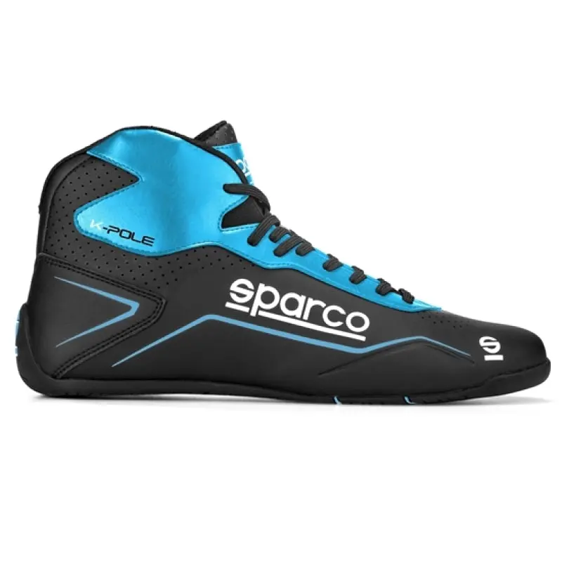 Sparco K-Pole Racing Shoe — Size 30, Black/Blue Colorway 1