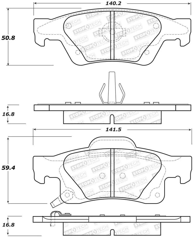 Stoptech Street Series Rear Brake Pads 1