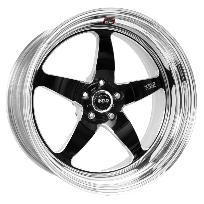 Weld S71 20X14.5 Inch Drag Racing Wheel – 5X4.75 Bolt Pattern, 4.8-Inch Backspace, Non-Beadlock, High-Pad Black Finish 1