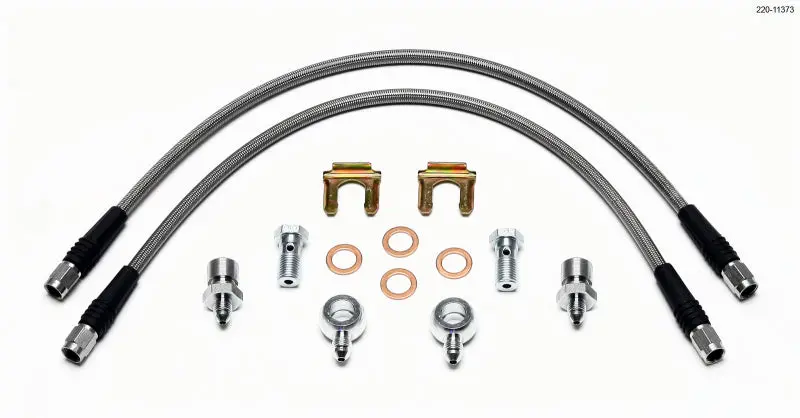 Wilwood Flexline Brake Hose Kit – 18" Length, D52 Caliper Fitting, Banjo Bolt (7/16-20) 1