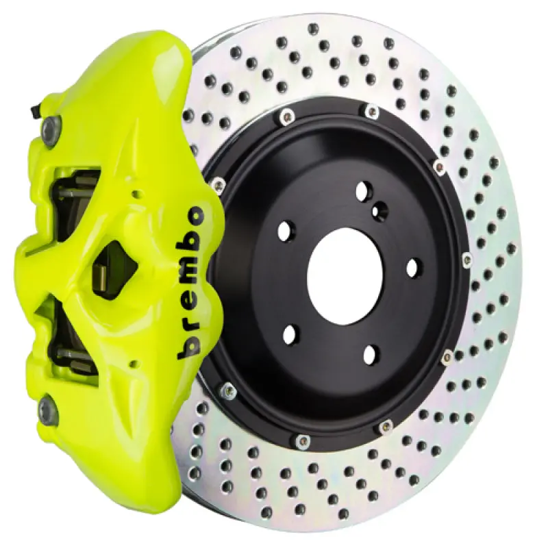 Brembo Gt Big Brake Kit For Bmw M3 (E90/E92/E93) – Rear, 380X28Mm Two-Piece Drilled Rotors, Yellow Calipers 1